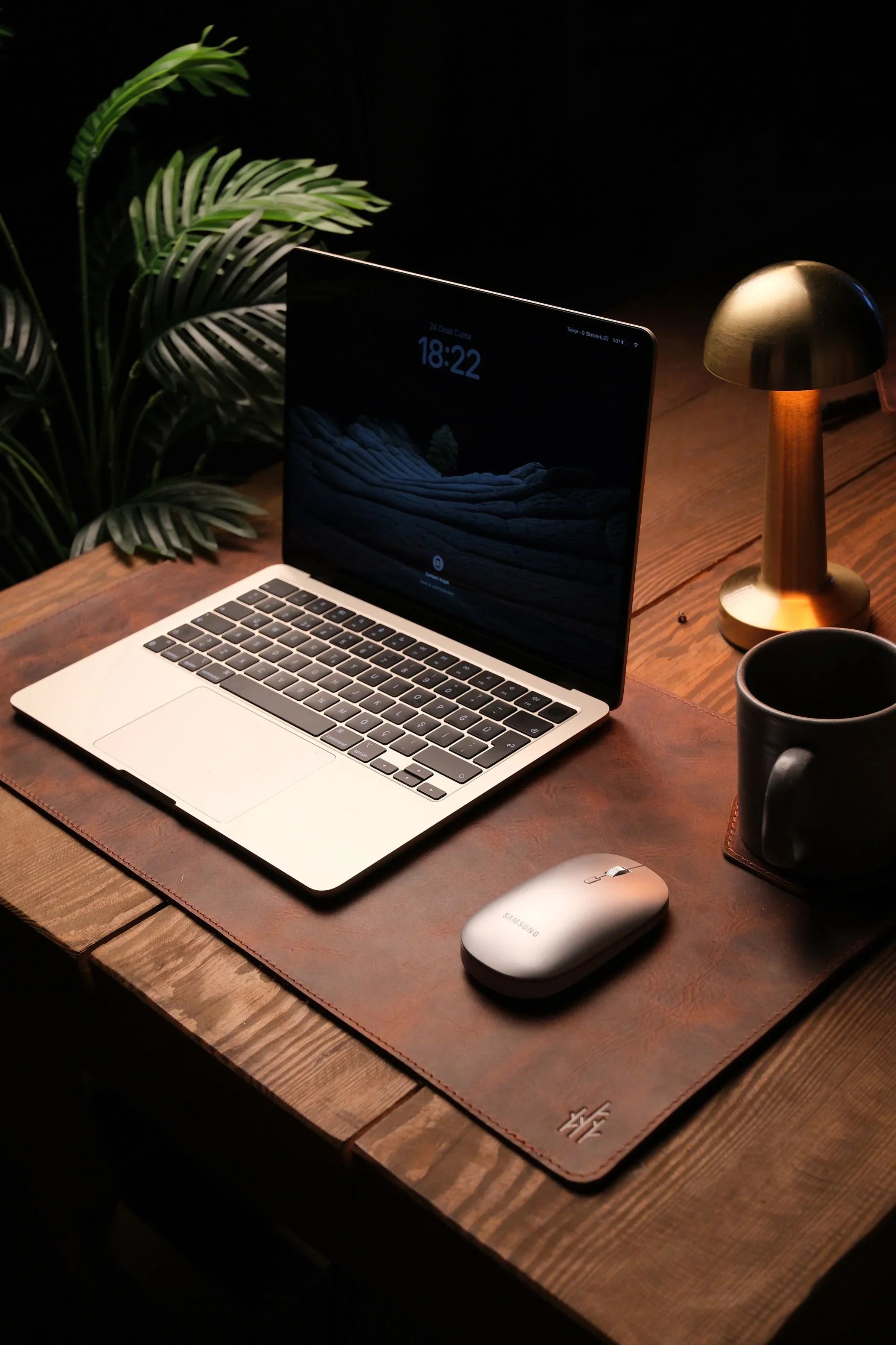 Leren Laptop Bureau en Muis Mat